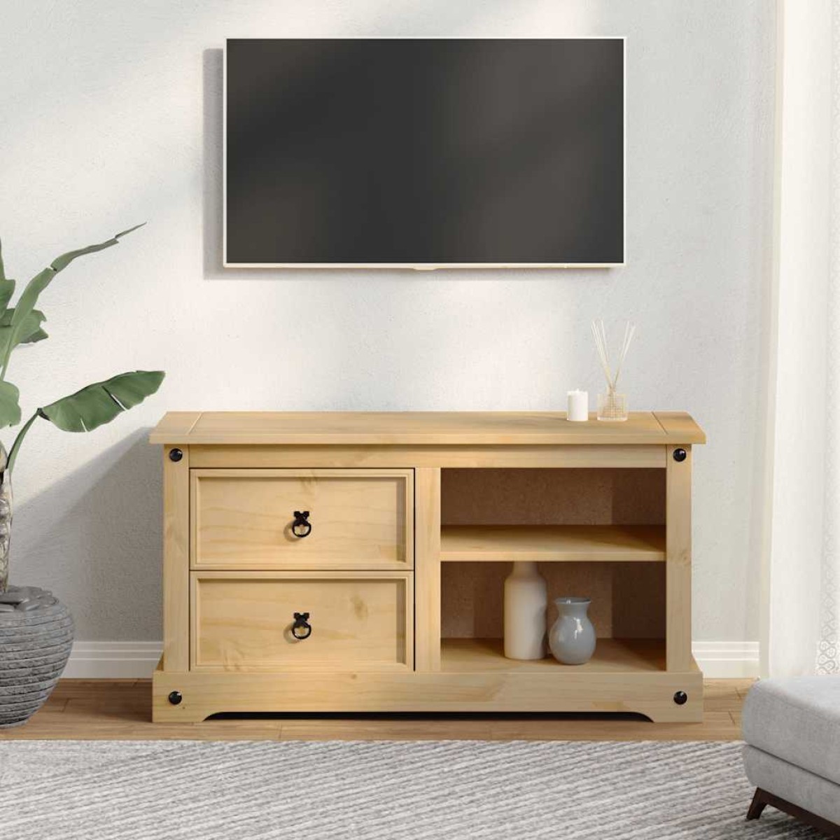 vidaXL Έπιπλο Τηλεόρασης Corona 100x40x52 εκ. από Μασίφ Ξύλο Πεύκου