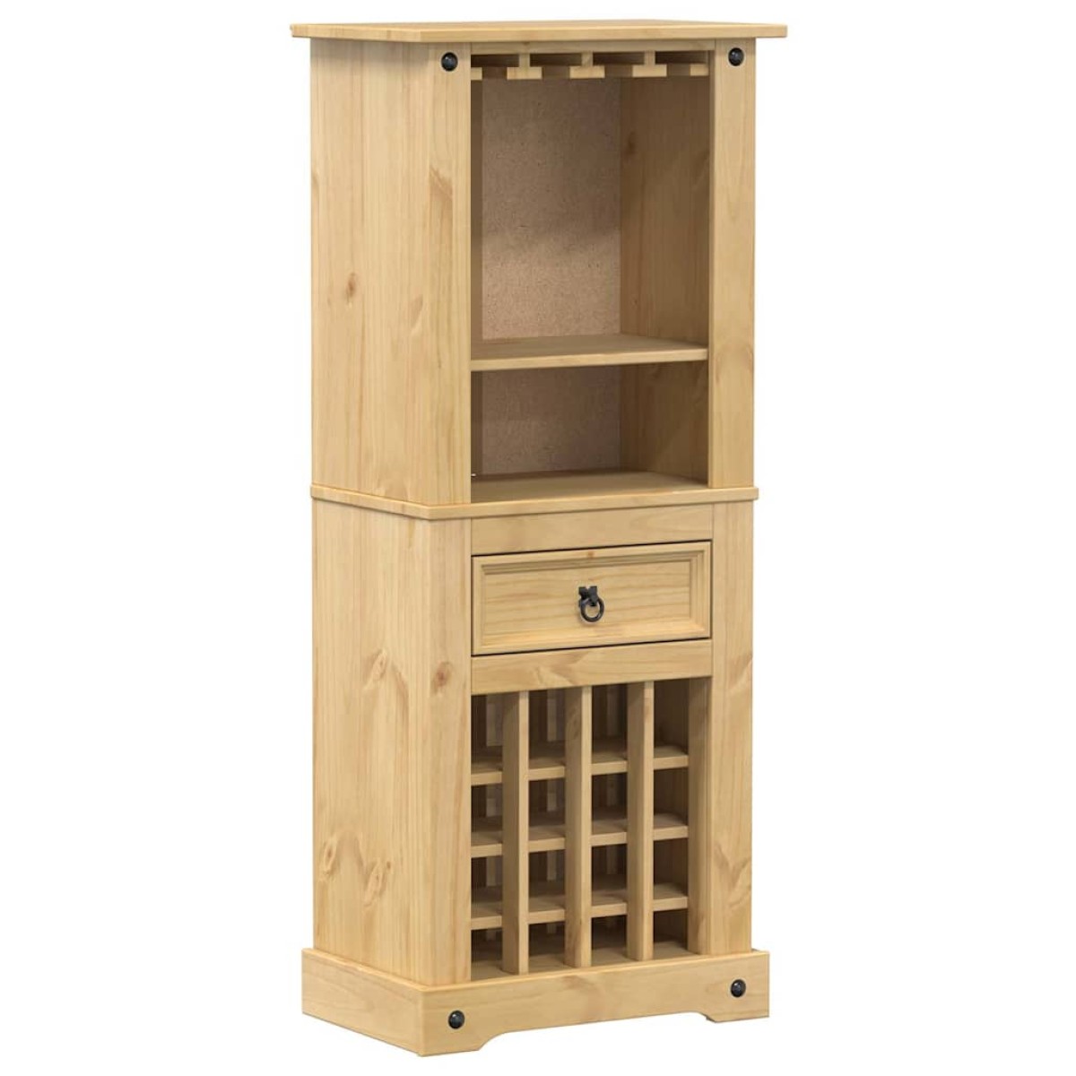 vidaXL Ραφιέρα Κρασιών Corona 56x35x134,5 εκ. από Μασίφ Ξύλο Πεύκου