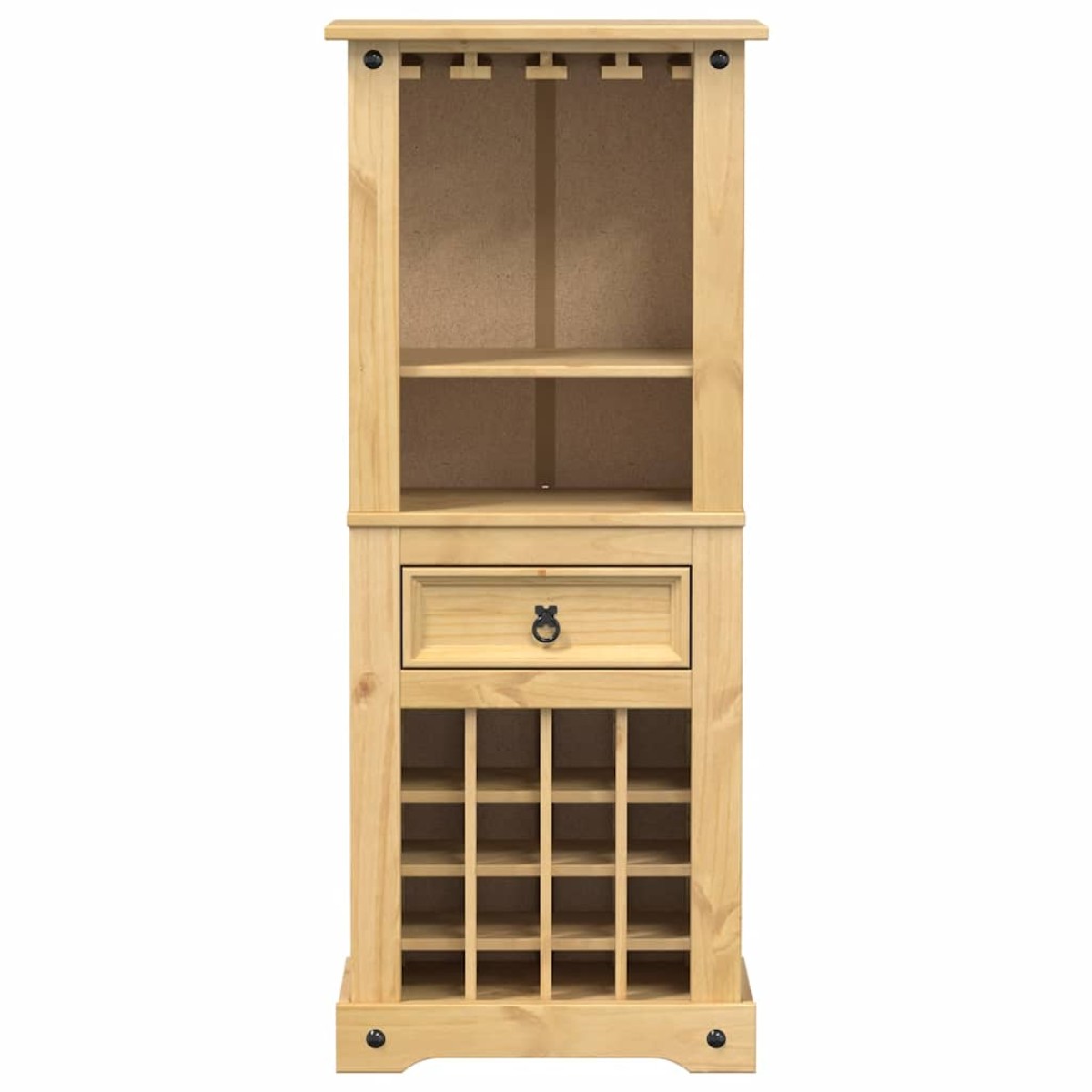 vidaXL Ραφιέρα Κρασιών Corona 56x35x134,5 εκ. από Μασίφ Ξύλο Πεύκου