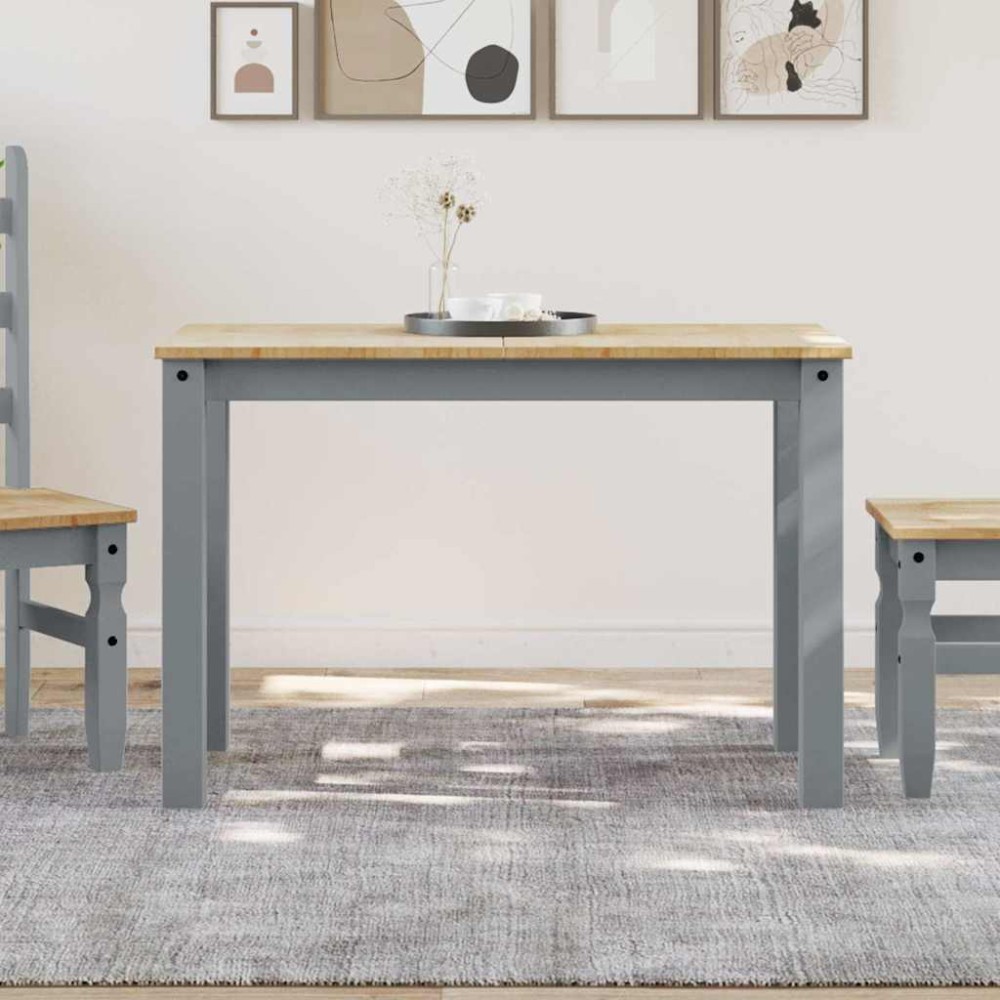 vidaXL Τραπεζαρία PANAMA Γκρι 112 x 60 x 75 εκ. από Μασίφ Ξύλο Πεύκου