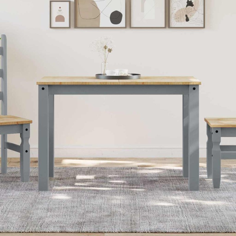 vidaXL Τραπεζαρία PANAMA Γκρι 112 x 60 x 75 εκ. από Μασίφ Ξύλο Πεύκου