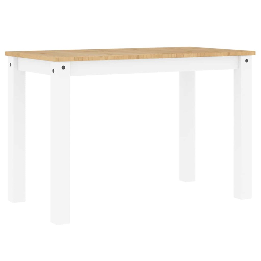 vidaXL Τραπεζαρία PANAMA Λευκό 112 x 60 x 75 εκ. από Μασίφ Ξύλο Πεύκου