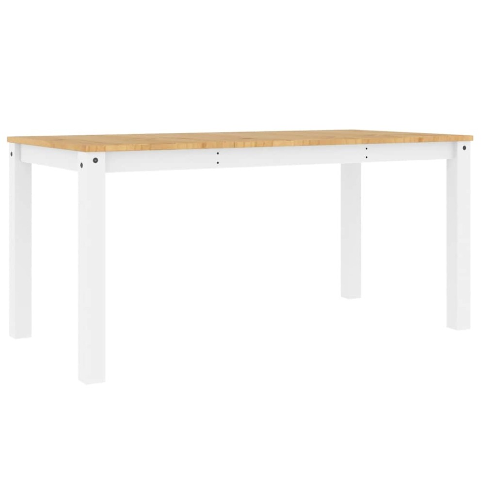 vidaXL Τραπεζαρία PANAMA Λευκό 160 x 80 x 75 εκ. από Μασίφ Ξύλο Πεύκου