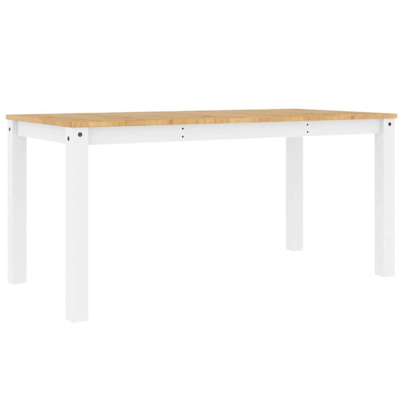 vidaXL Τραπεζαρία PANAMA Λευκό 160 x 80 x 75 εκ. από Μασίφ Ξύλο Πεύκου