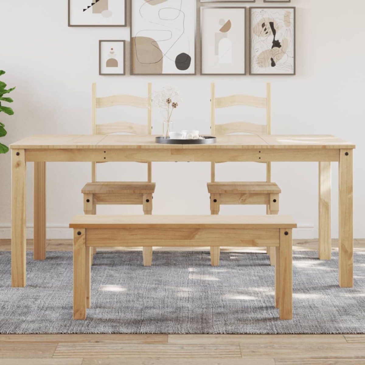 vidaXL Τραπεζαρία PANAMA 180 x 90 x 75 εκ. από Μασίφ Ξύλο Πεύκου