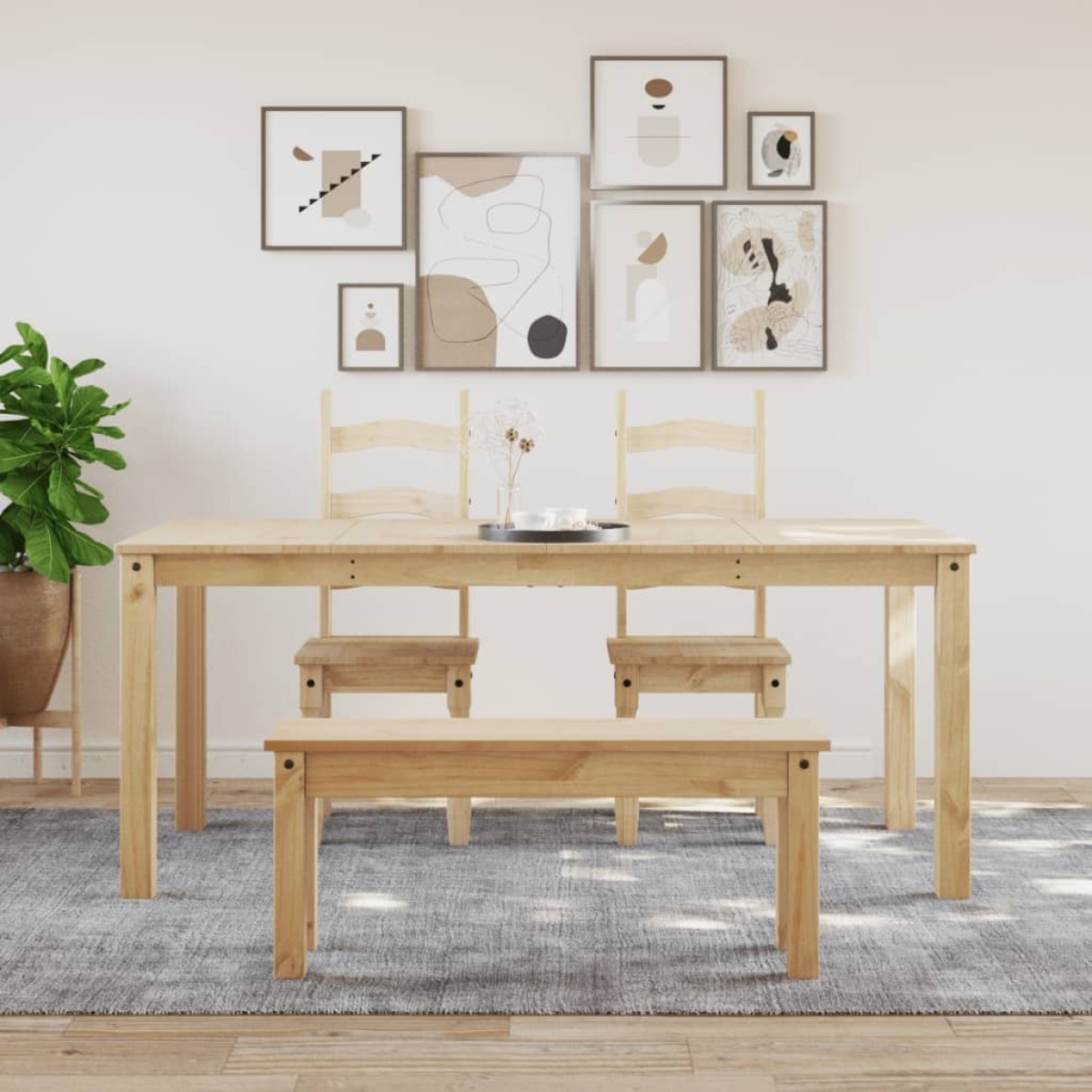 vidaXL Τραπεζαρία PANAMA 180 x 90 x 75 εκ. από Μασίφ Ξύλο Πεύκου