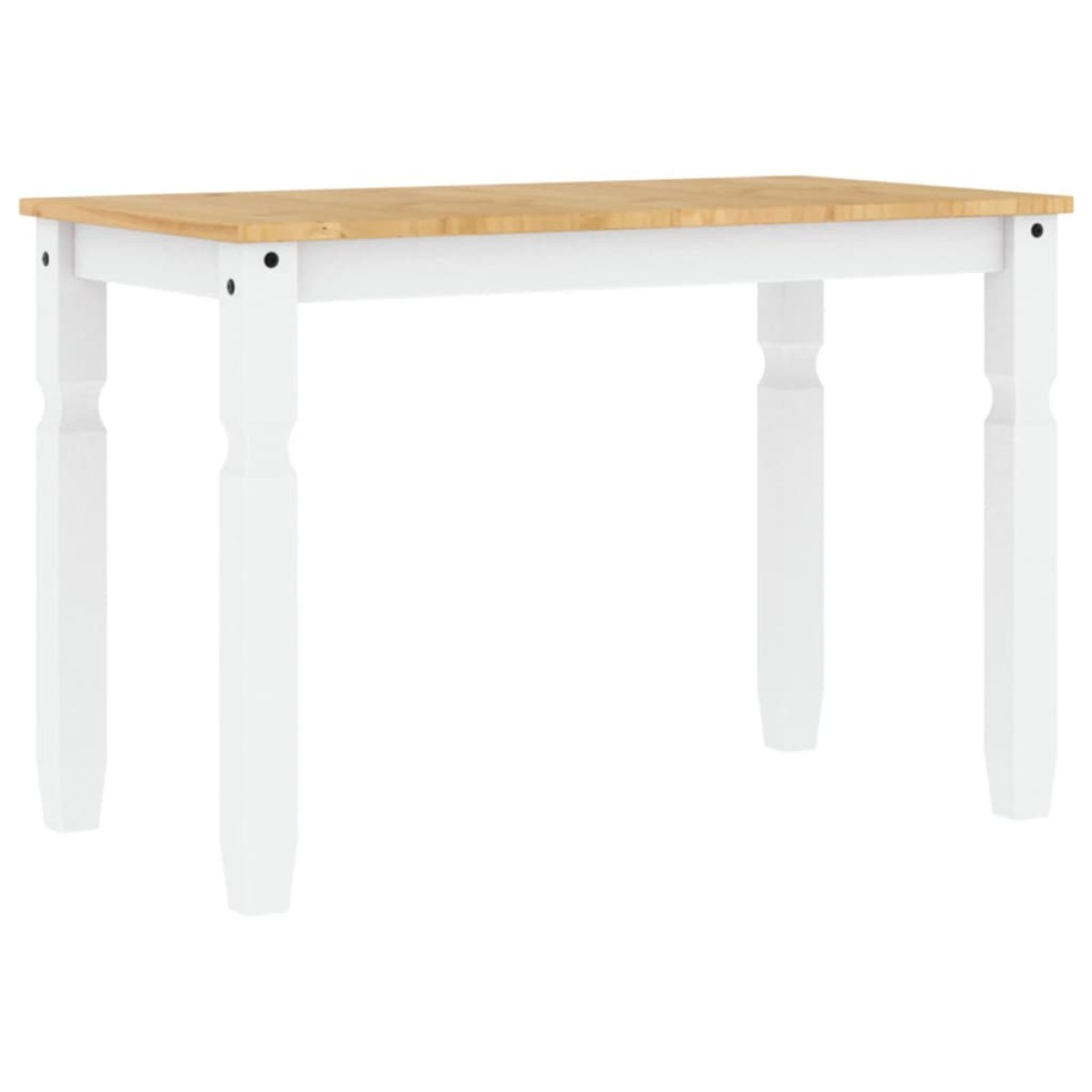 vidaXL Τραπεζαρία Corona Λευκό 112 x 60 x 75 εκ. από Μασίφ Ξύλο Πεύκου