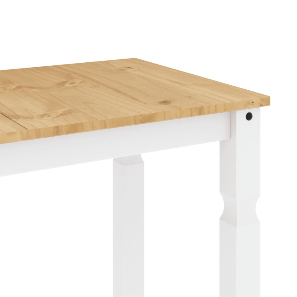 vidaXL Τραπεζαρία Corona Λευκό 112 x 60 x 75 εκ. από Μασίφ Ξύλο Πεύκου