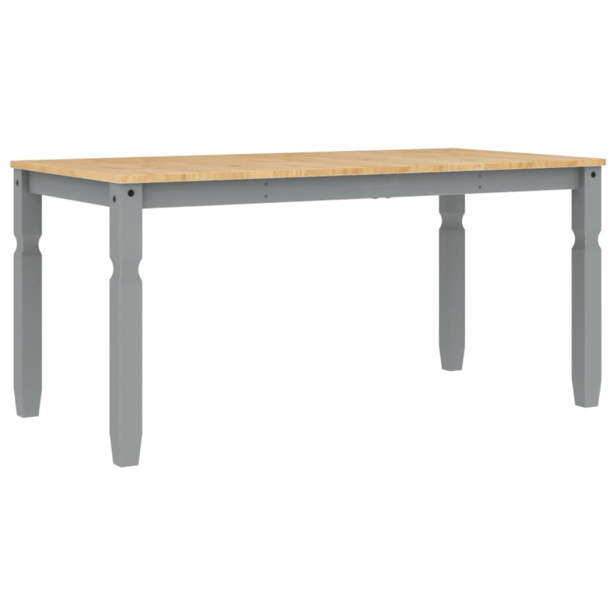 vidaXL Τραπεζαρία Corona Γκρι 160 x 80 x 75 εκ. από Μασίφ Ξύλο Πεύκου