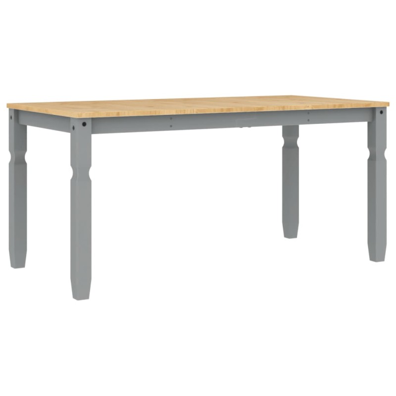 vidaXL Τραπεζαρία Corona Γκρι 160 x 80 x 75 εκ. από Μασίφ Ξύλο Πεύκου