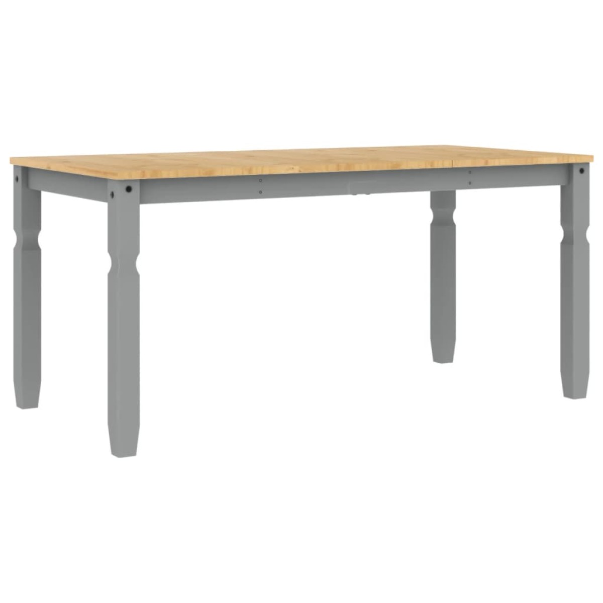 vidaXL Τραπεζαρία Corona Γκρι 160 x 80 x 75 εκ. από Μασίφ Ξύλο Πεύκου