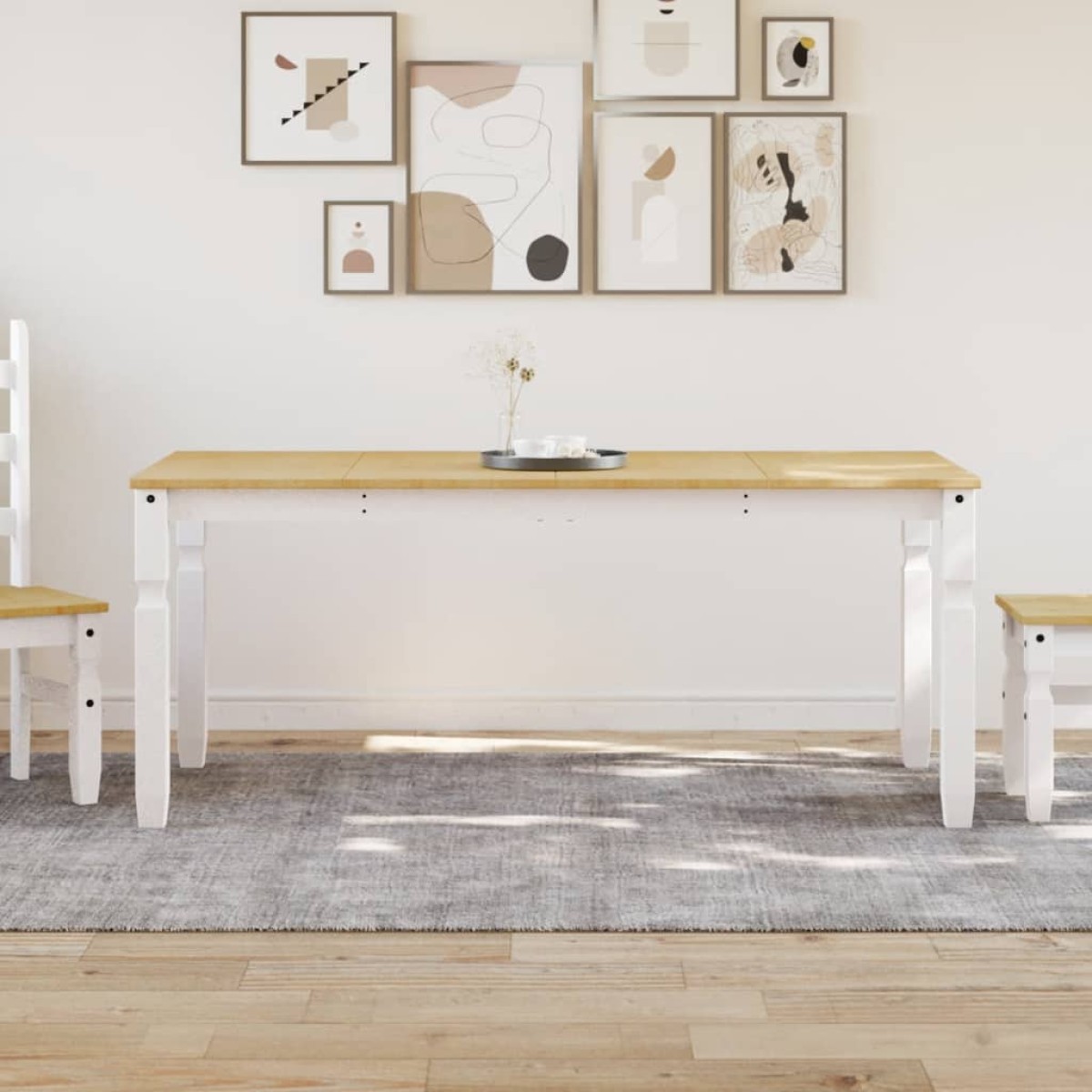 vidaXL Τραπεζαρία Corona Λευκό 180 x 90 x 75 εκ. από Μασίφ Ξύλο Πεύκου