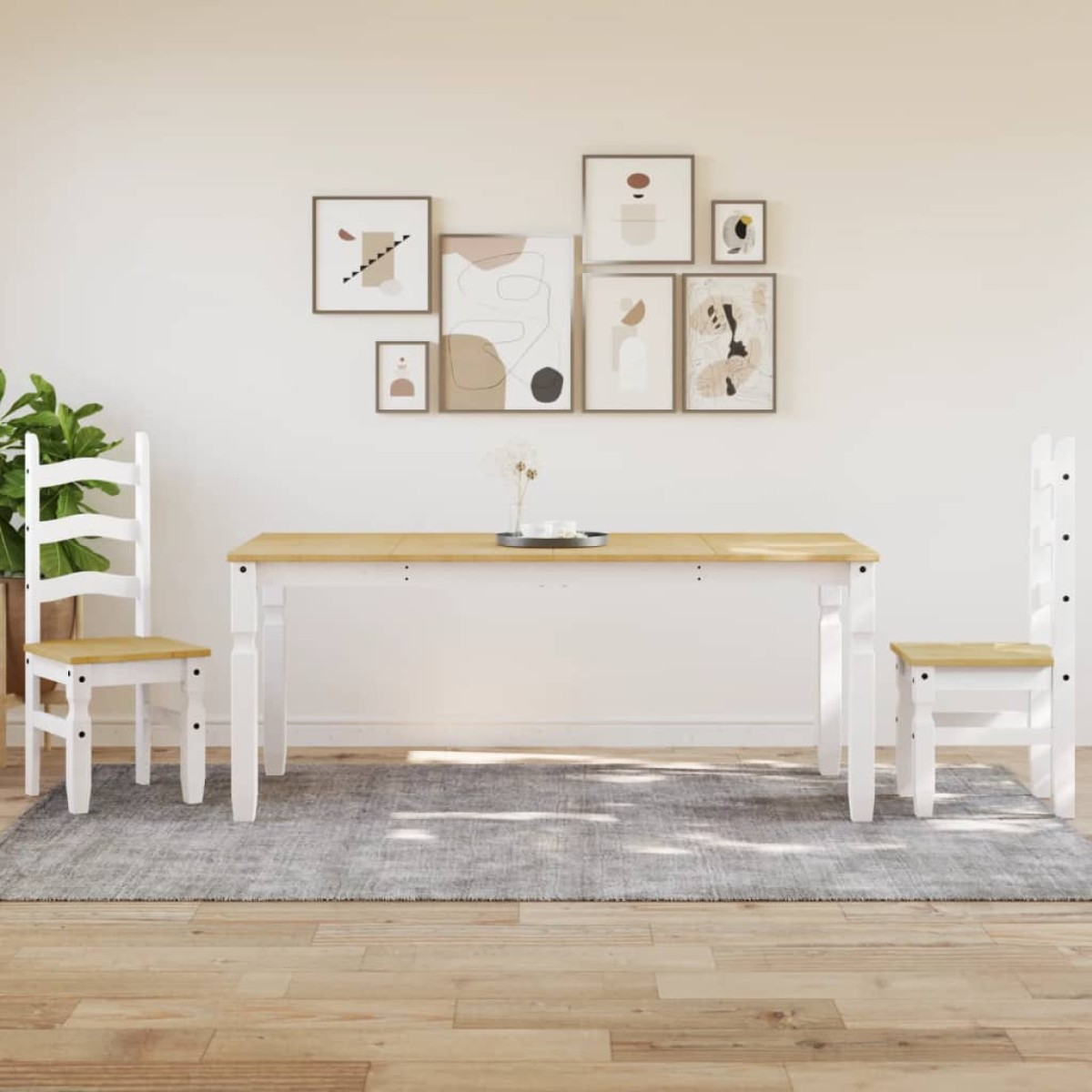vidaXL Τραπεζαρία Corona Λευκό 180 x 90 x 75 εκ. από Μασίφ Ξύλο Πεύκου
