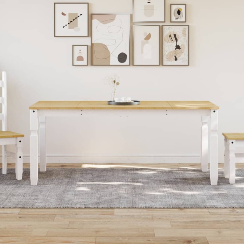 vidaXL Τραπεζαρία Corona Λευκό 180 x 90 x 75 εκ. από Μασίφ Ξύλο Πεύκου