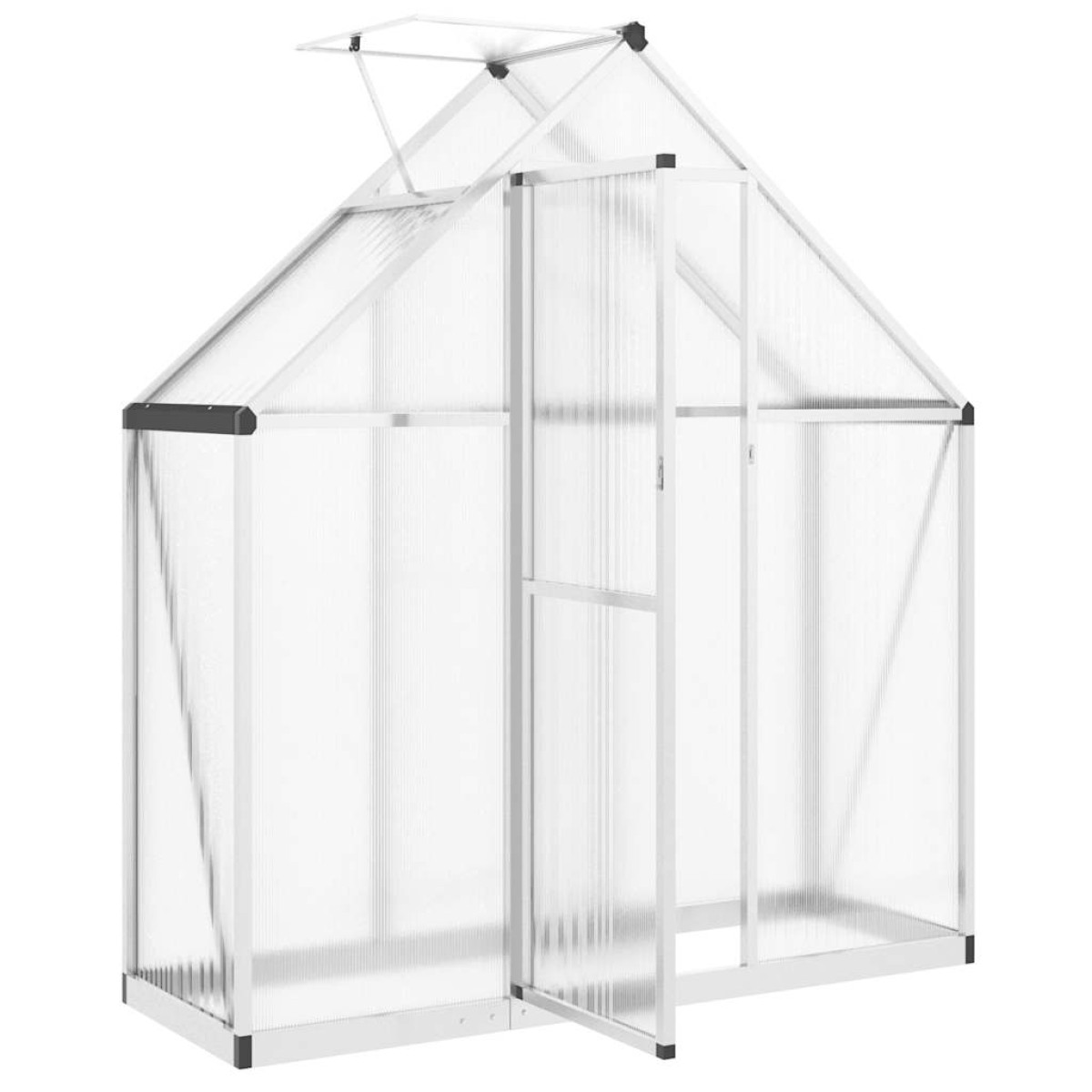 vidaXL Θερμοκήπιο με Πλαίσιο Βάσης Ασημί 169x58x195 εκ. Αλουμινίου