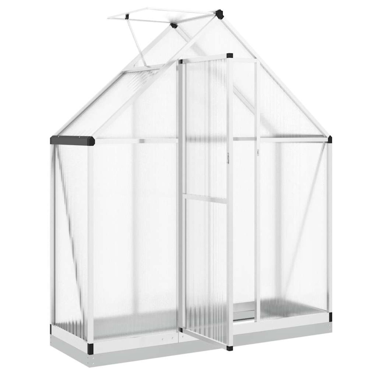vidaXL Θερμοκήπιο με Πλαίσιο Βάσης Ασημί 169x58x202 εκ. Αλουμίνιο