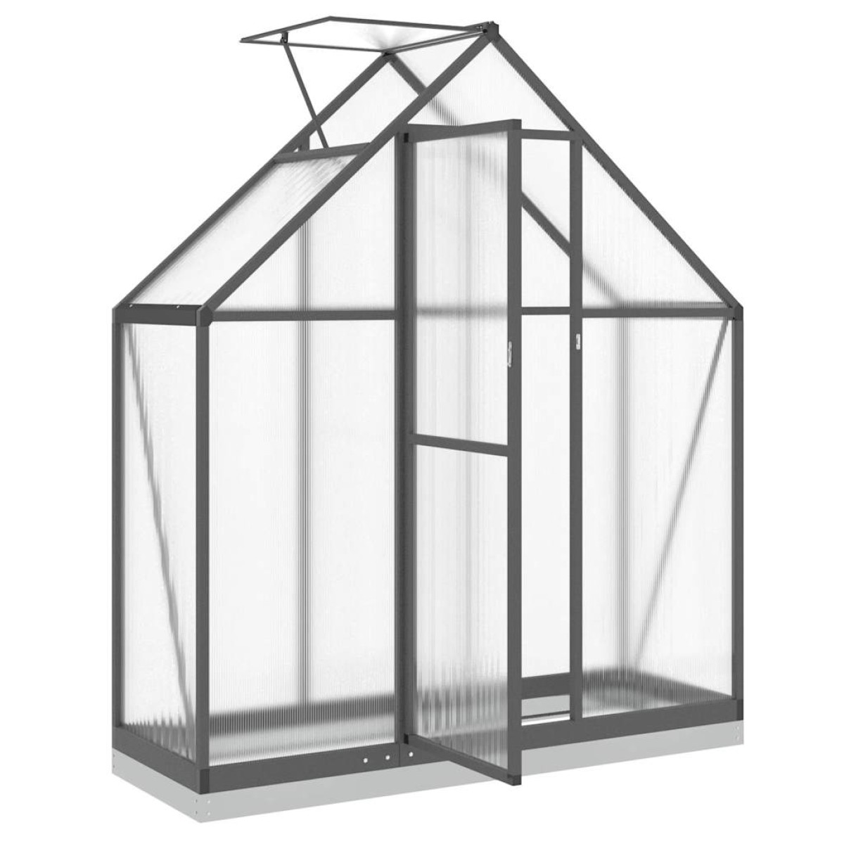 vidaXL Θερμοκήπιο με Πλαίσιο Βάσης Ανθρακί 169x58x202 εκ. Αλουμίνιο