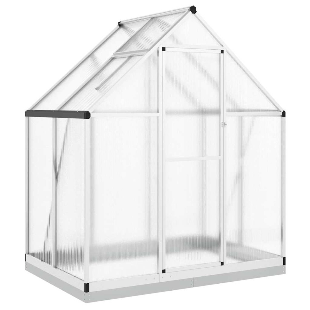 vidaXL Θερμοκήπιο με Πλαίσιο Βάσης Ασημί 169x114x202 εκ. Αλουμίνιο