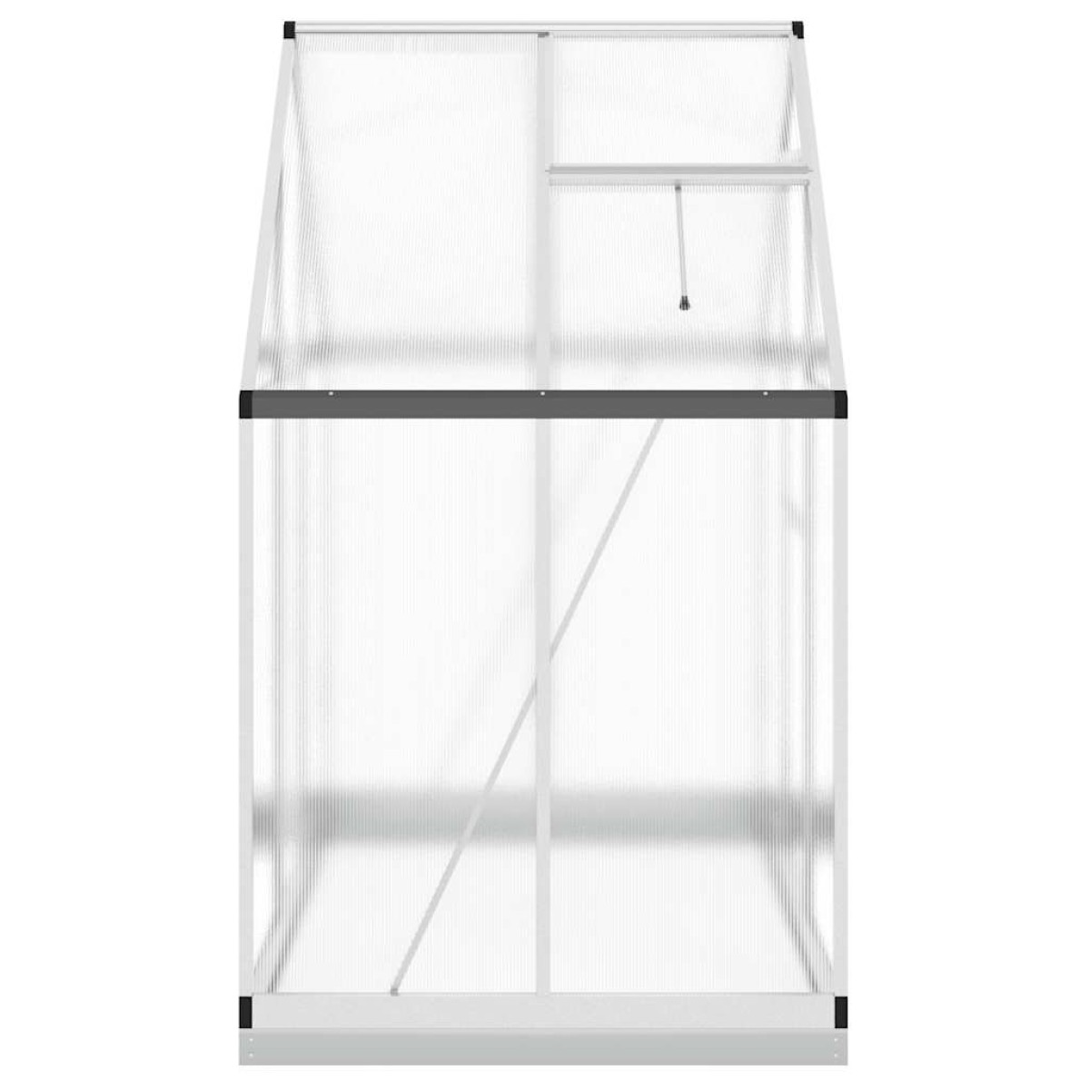 vidaXL Θερμοκήπιο με Πλαίσιο Βάσης Ασημί 169x114x202 εκ. Αλουμίνιο