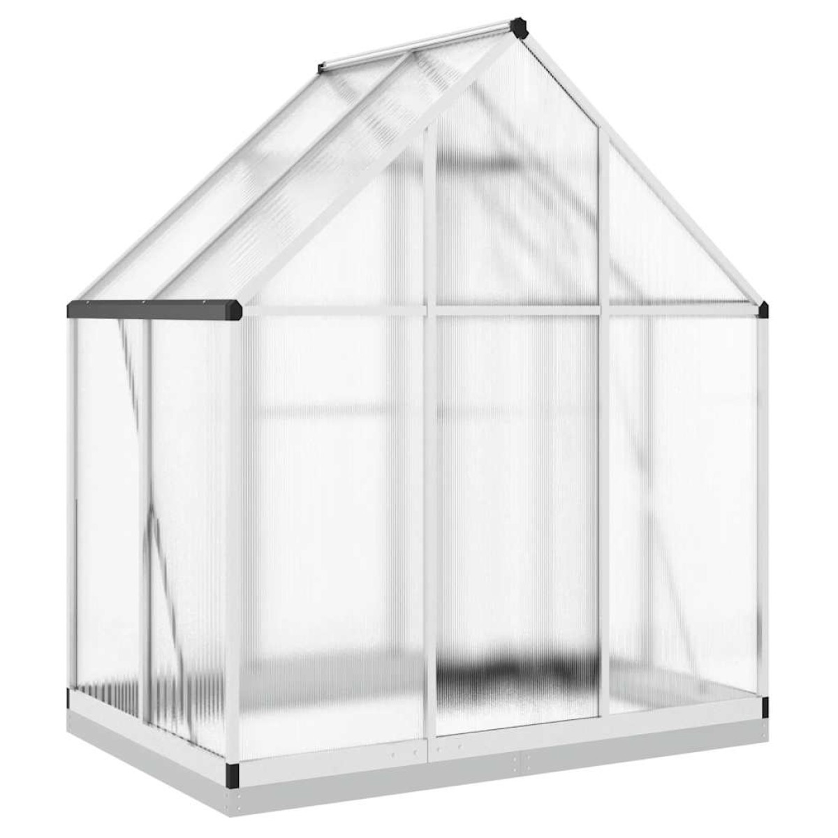 vidaXL Θερμοκήπιο με Πλαίσιο Βάσης Ασημί 169x114x202 εκ. Αλουμίνιο