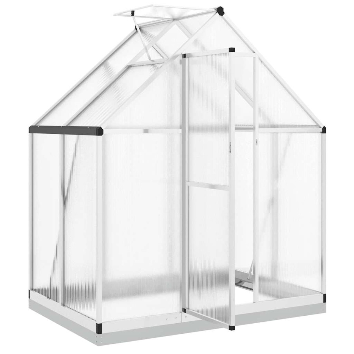 vidaXL Θερμοκήπιο με Πλαίσιο Βάσης Ασημί 169x114x202 εκ. Αλουμίνιο