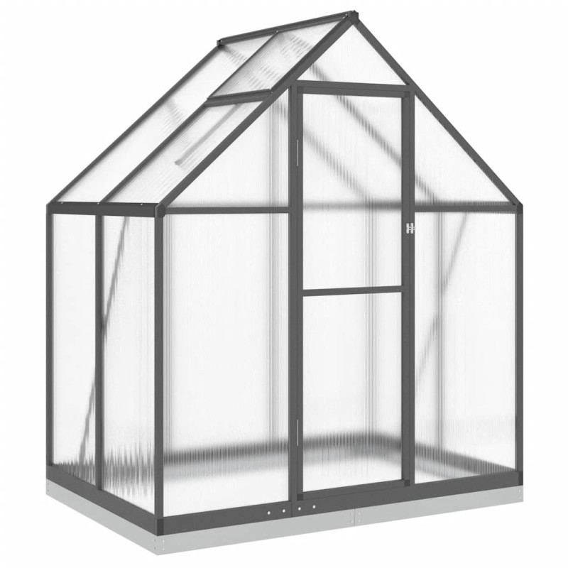 vidaXL Θερμοκήπιο με Πλαίσιο Βάσης Ανθρακί 169x114x202 εκ. Αλουμίνιο