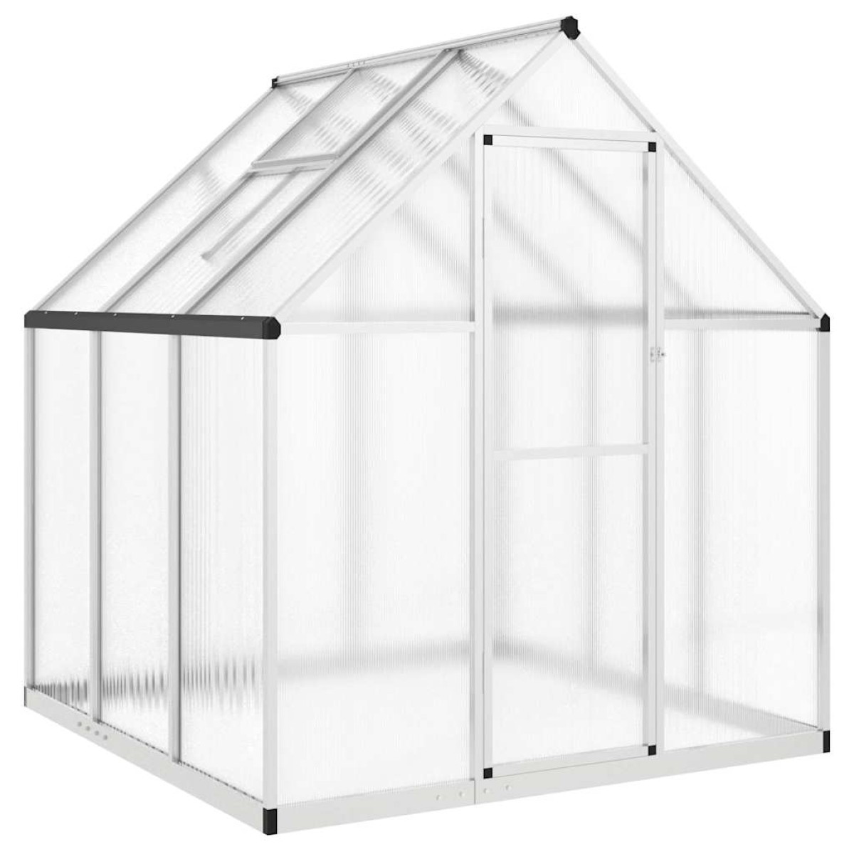 vidaXL Θερμοκήπιο με Πλαίσιο Βάσης Ασημί 169x169x195 εκ. Αλουμίνιο