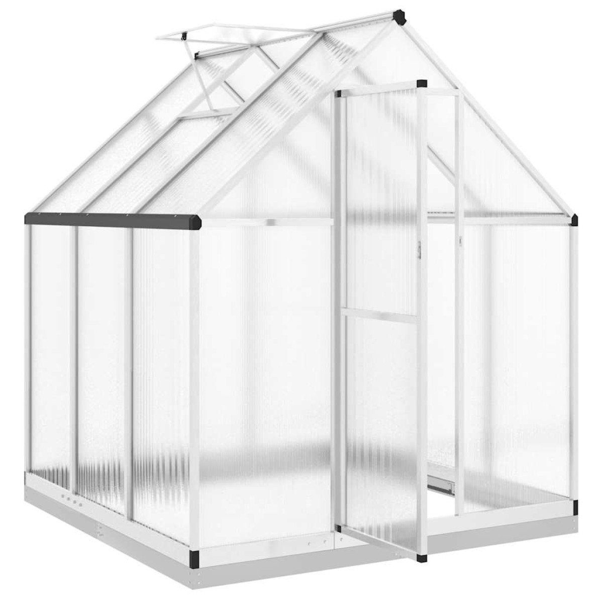 vidaXL Θερμοκήπιο με Πλαίσιο Βάσης Ασημί 169x169x202 εκ. Αλουμίνιο