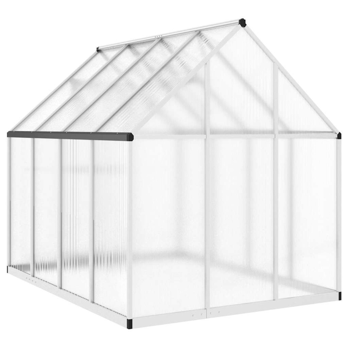 vidaXL Θερμοκήπιο με Πλαίσιο Βάσης Ασημί 224x169x195 εκ. Αλουμίνιο