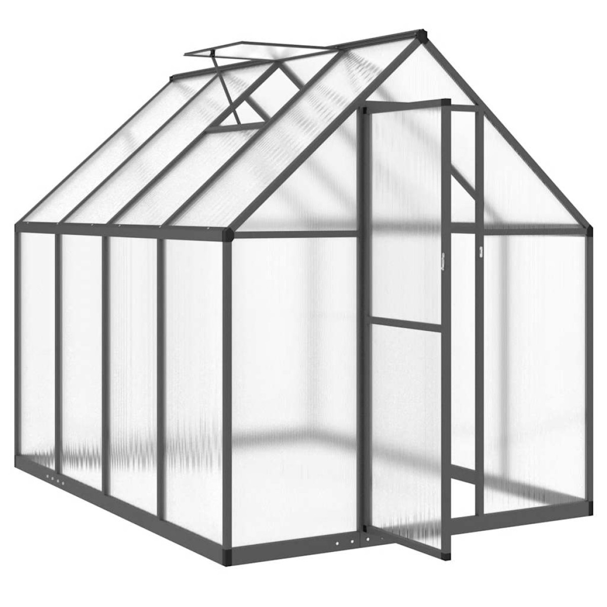 vidaXL Θερμοκήπιο με Πλαίσιο Βάσης Ανθρακί 224x169x195 εκ. Αλουμίνιο