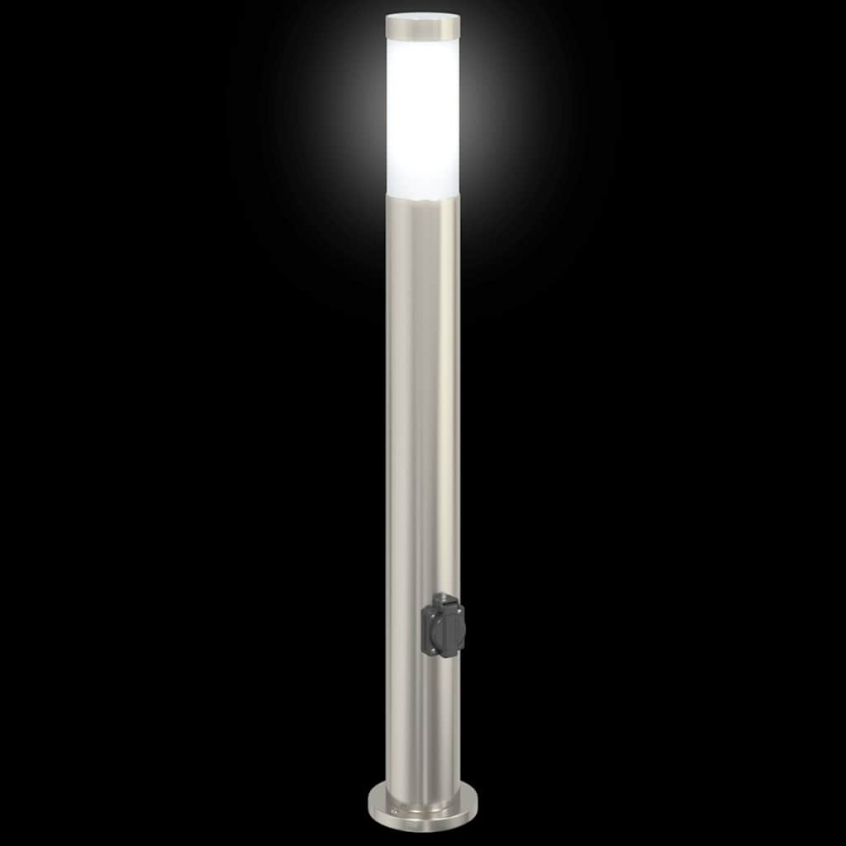 vidaXL Φωτιστικό Κολωνάκι με Πρίζα 80 εκ. από Ανοξείδωτο Ατσάλι IP44