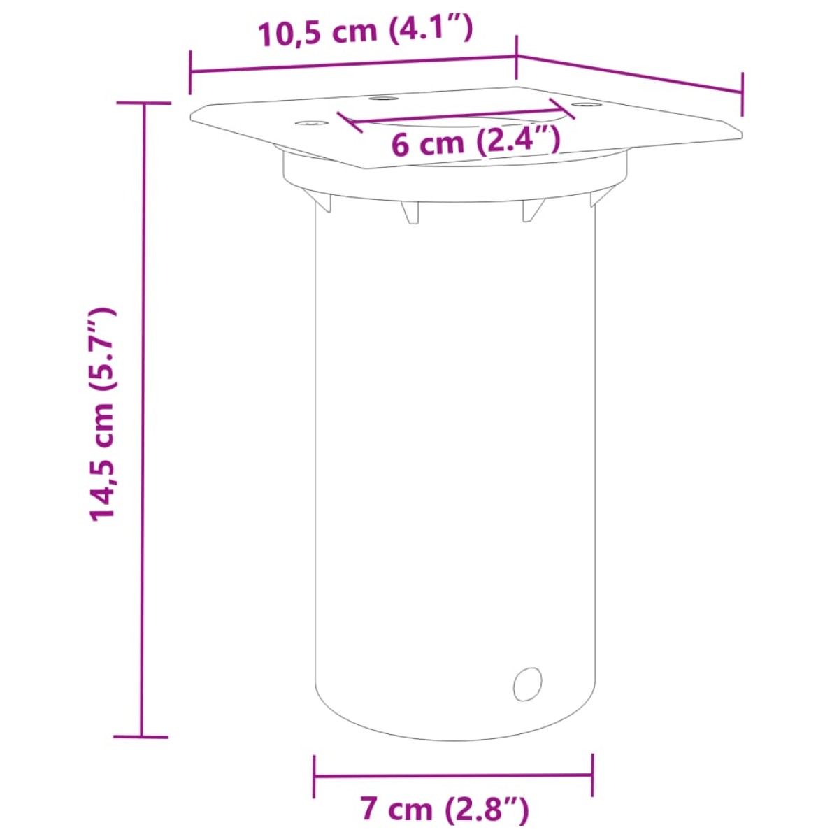 vidaXL Φωτιστικό Δαπ. Εξ.Χώρου Τετρ. Μαύρο 10,5x10,5 εκ Χυτό Αλουμίνιο