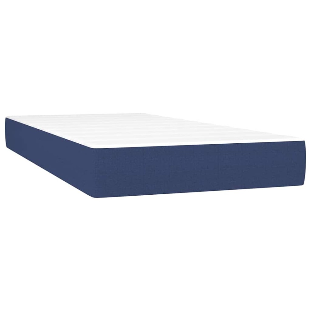 vidaXL Στρώμα με Pocket Springs Μεσαίας Σκληρότητας Μπλε 120x190x20 εκ. Υφασμάτινο
