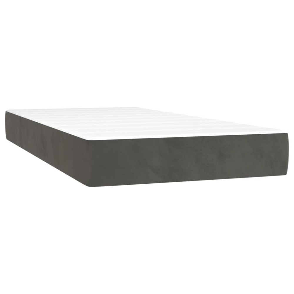 vidaXL Στρώμα με Pocket Springs Μεσαίας Σκληρότητας Σκούρο Γκρι 120x190x20 εκ. Βελούδινο