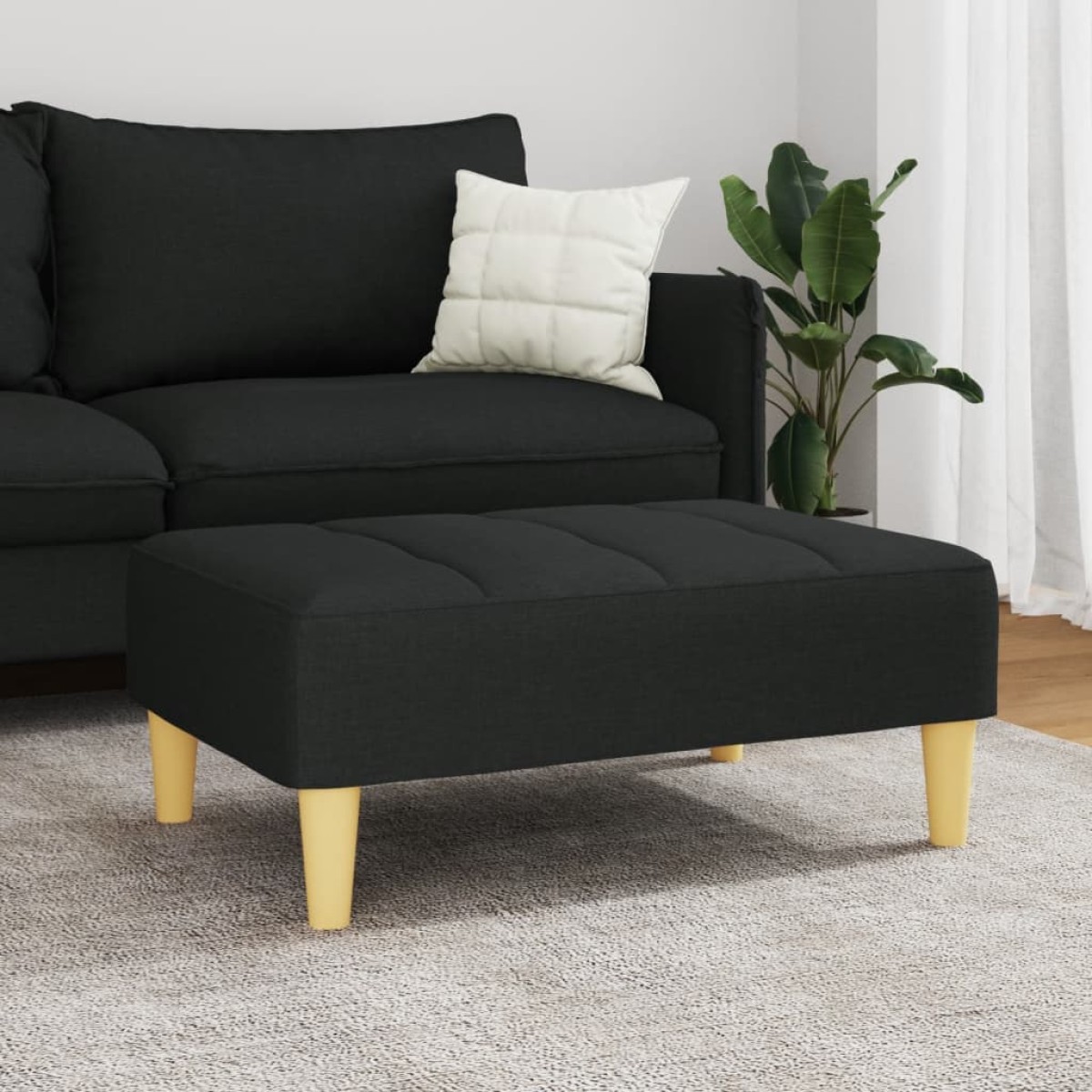 vidaXL Υποπόδιο Μαύρο 77x55x31 εκ. Υφασμάτινο