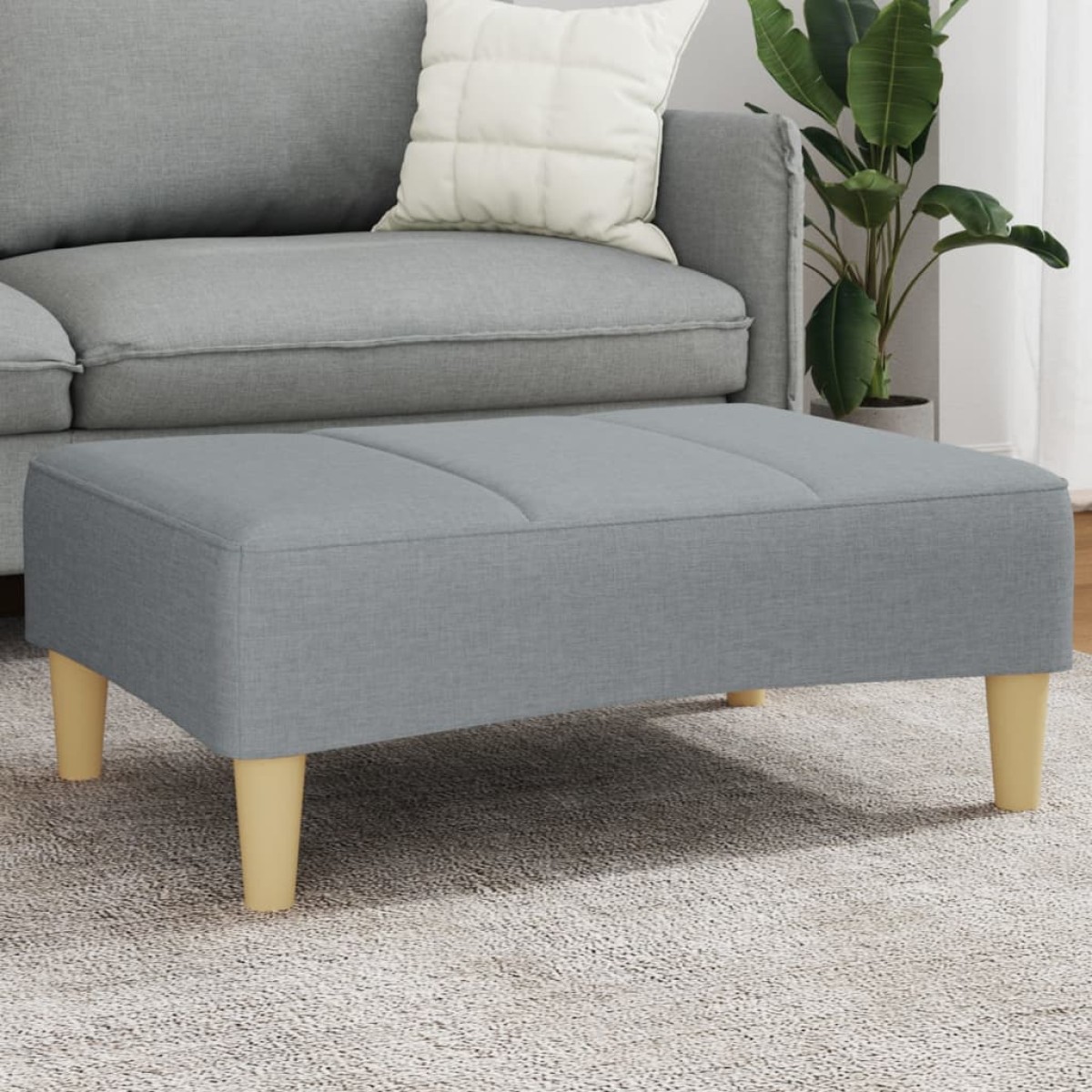 vidaXL Υποπόδιο Ανοιχτό Γκρι 77x55x31 εκ. Υφασμάτινο