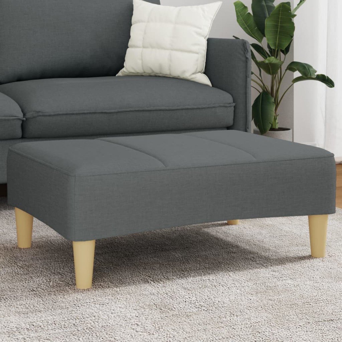 vidaXL Υποπόδιο Σκούρο Γκρι 77x55x31 εκ. Υφασμάτινο