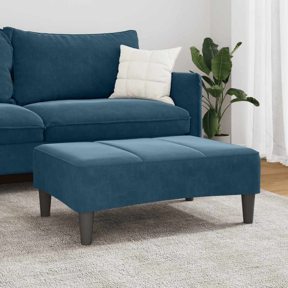 vidaXL Υποπόδιο Μπλε 77x55x31 εκ. Βελούδινο