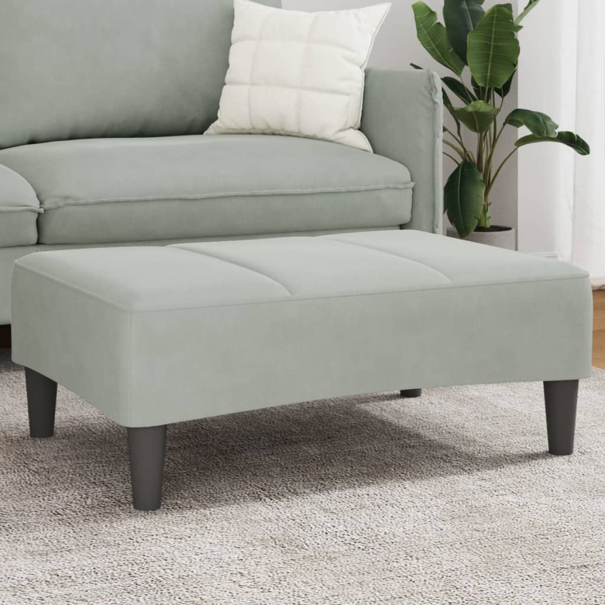 vidaXL Υποπόδιο Ανοιχτό Γκρι 77x55x31 εκ. Βελούδινο
