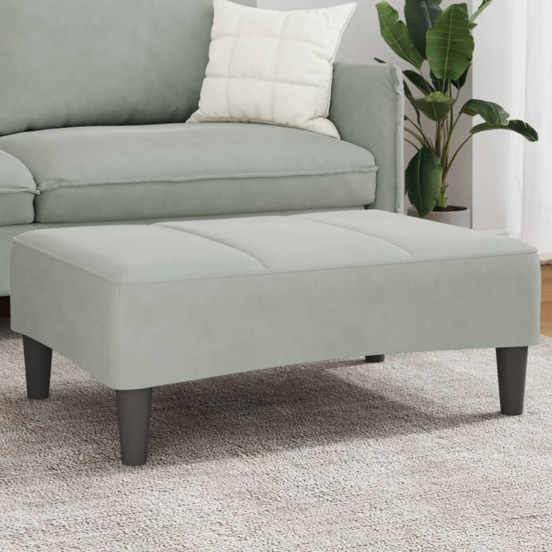 vidaXL Υποπόδιο Ανοιχτό Γκρι 77x55x31 εκ. Βελούδινο