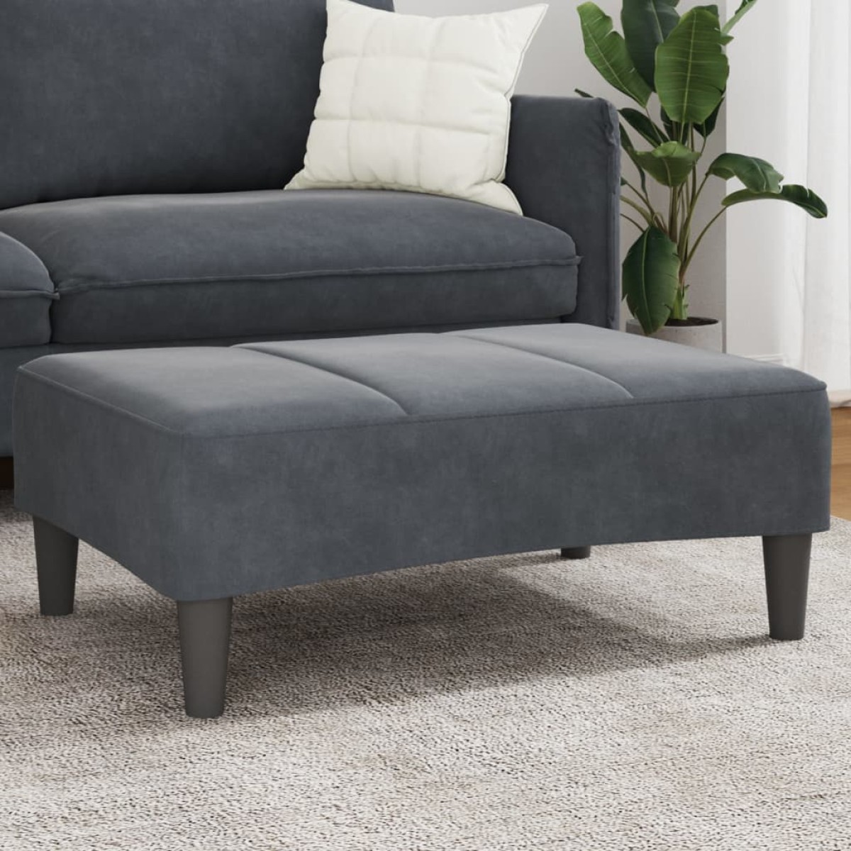 vidaXL Υποπόδιο Σκούρο Γκρι 77x55x31 εκ. Βελούδινο