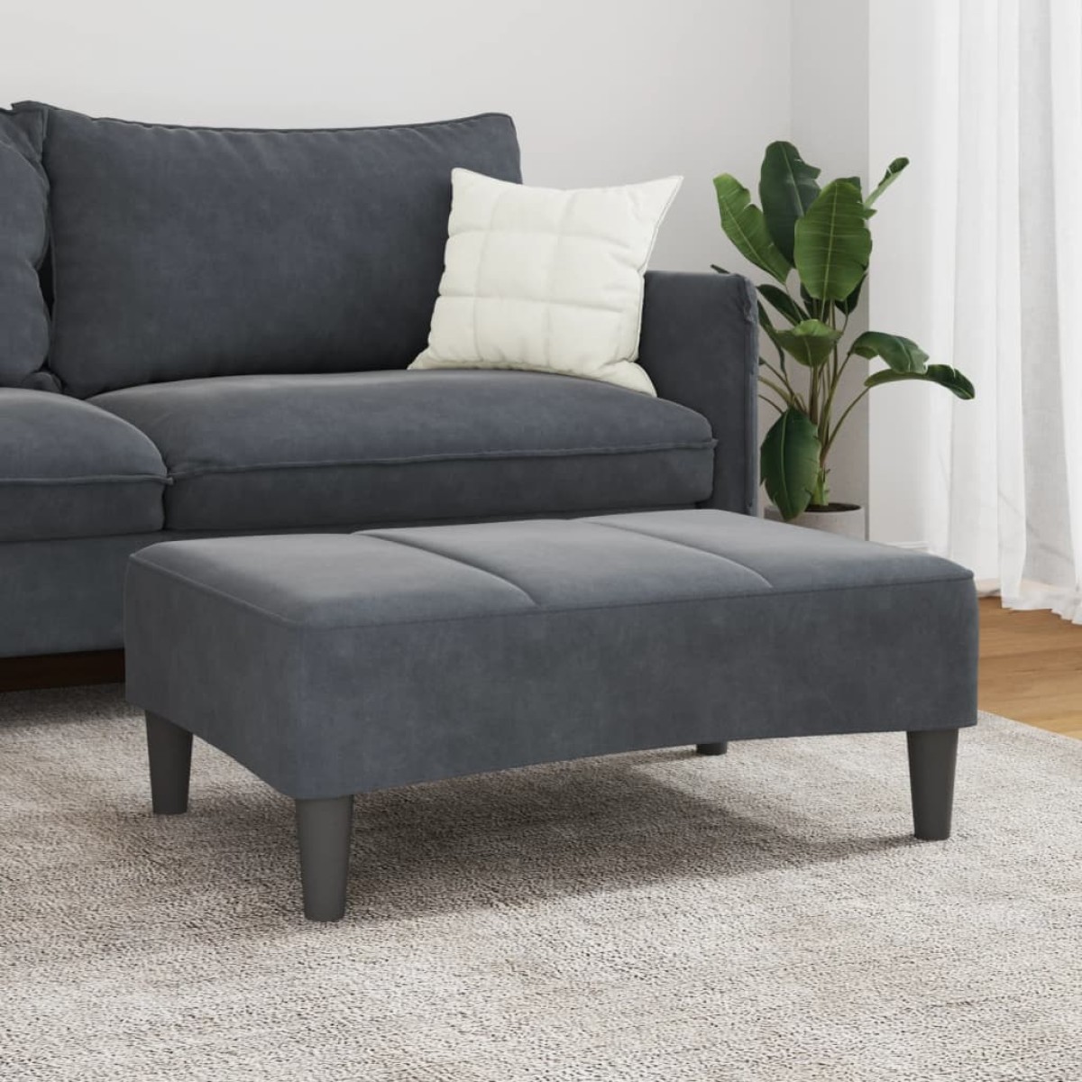 vidaXL Υποπόδιο Σκούρο Γκρι 77x55x31 εκ. Βελούδινο