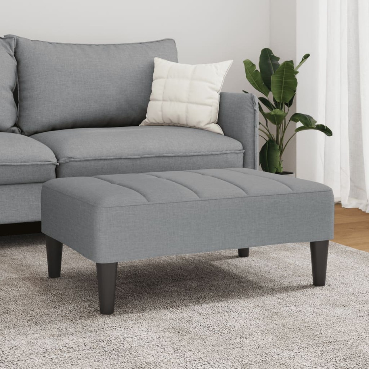 vidaXL Υποπόδιο Ανοιχτό Γκρι 77x55x31 εκ. Υφασμάτινο