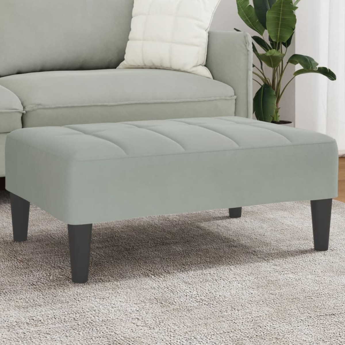 vidaXL Υποπόδιο Ανοιχτό Γκρι 77x55x31 εκ. Βελούδινο