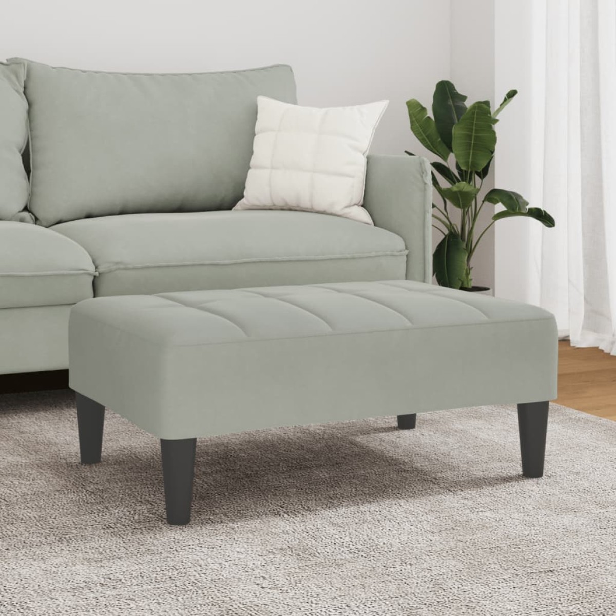 vidaXL Υποπόδιο Ανοιχτό Γκρι 77x55x31 εκ. Βελούδινο