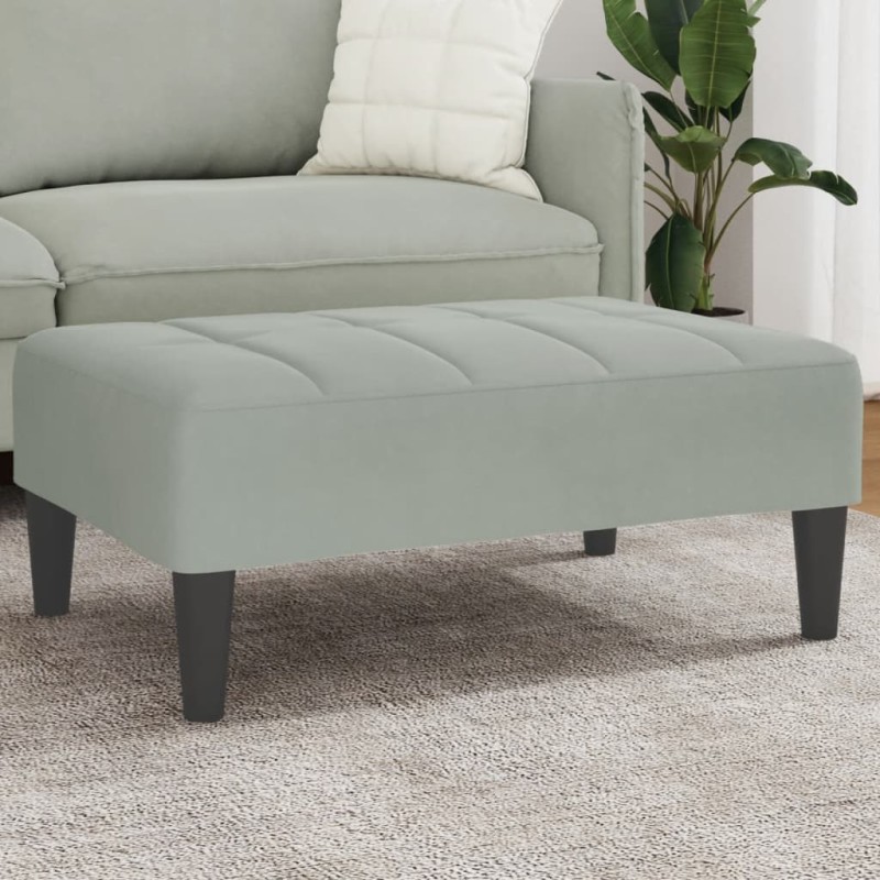 vidaXL Υποπόδιο Ανοιχτό Γκρι 77x55x31 εκ. Βελούδινο