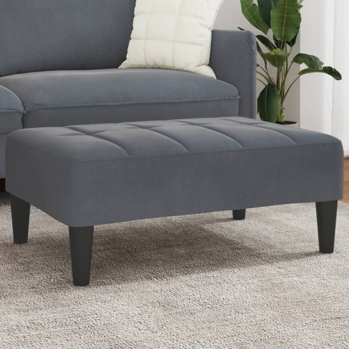 vidaXL Υποπόδιο Σκούρο Γκρι 77x55x31 εκ. Βελούδινο