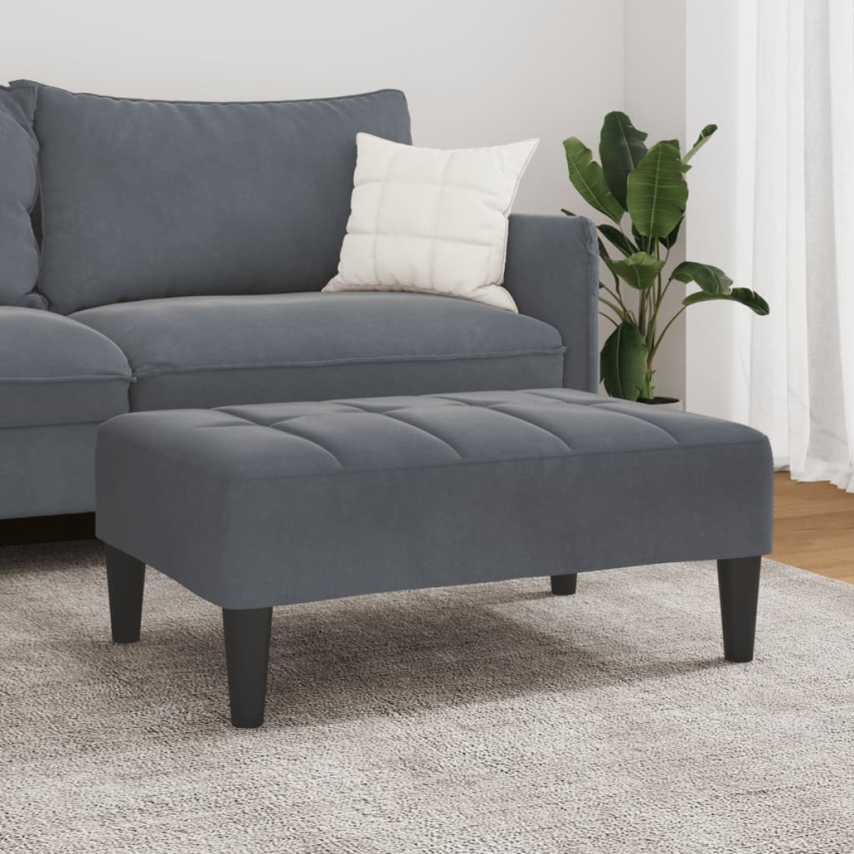 vidaXL Υποπόδιο Σκούρο Γκρι 77x55x31 εκ. Βελούδινο