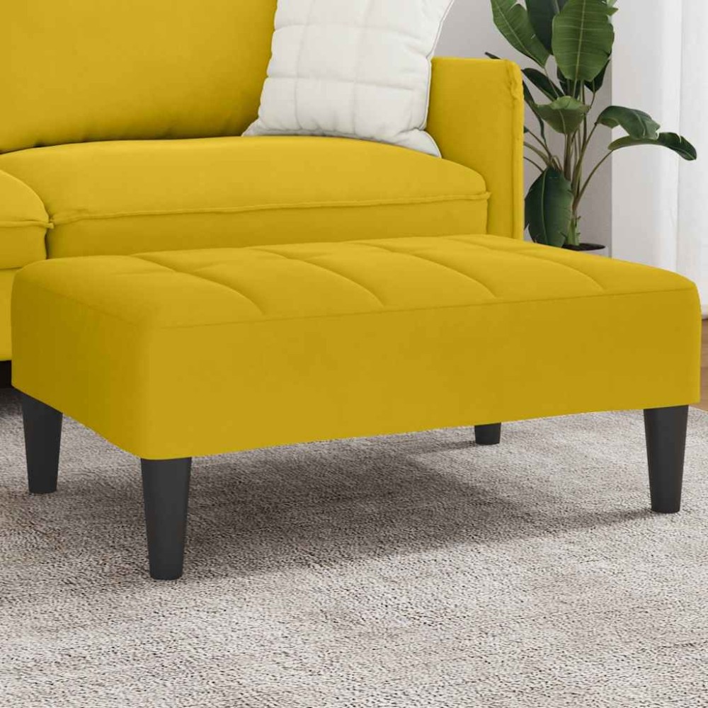 vidaXL Σκαμπό/Υποπόδιο Κίτρινο 77x55x31 εκ. Βελούδινο