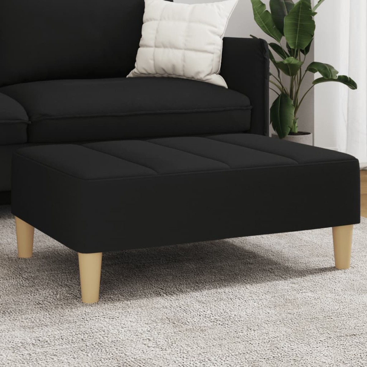 vidaXL Υποπόδιο Μαύρο 77x55x31 εκ. Υφασμάτινο